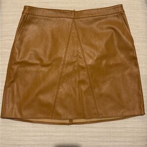 Bar III Tan Leather Mini Skirt